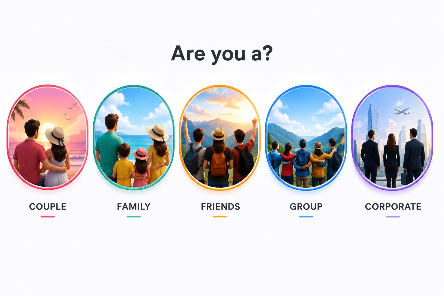 Are you a Couple, Family, Friends, Group, or Corporate traveller?